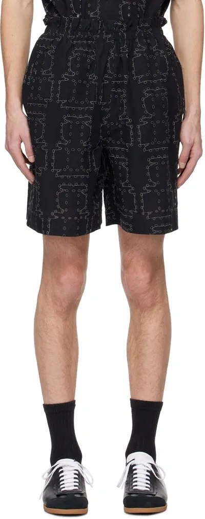 Henrik Vibskov Black Waybill Shorts In Black Punche