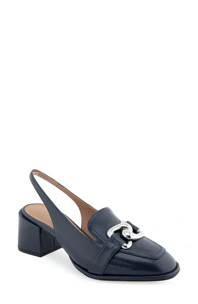 Aerosoles Allure Slingback Pump In Navy Leather