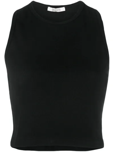 Gauchère Racerback Crop Top In Black