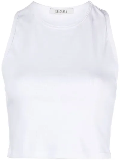 Gauchère Racerback Crop Top In White