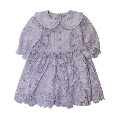 Self-portrait Kids' Little Girl's & Girl's Lilac Lace Minidress In Purple