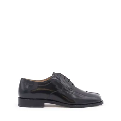 Maison Margiela Black Leather Tabi Lace Up Shoes