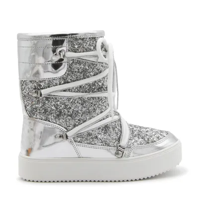 Chiara Ferragni Flat Ankle Boots  Woman Color Silver In Silver Glitter