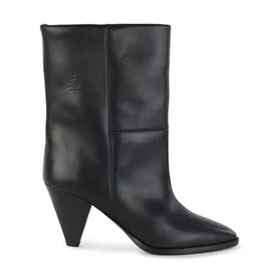 Isabel Marant Rouxa High Heels Ankle Boots In Black Leather