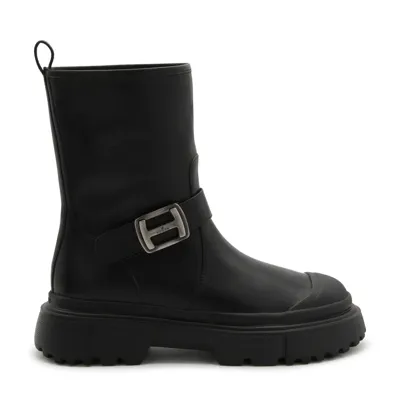 Hogan H619 Biker Boots In Black