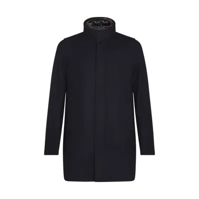 Herno Blue Wool Blend Coat