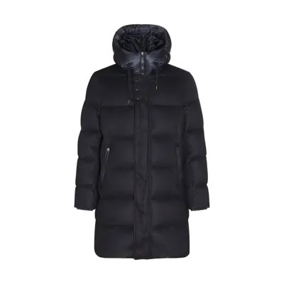 Herno Black Silk And Cashmere Blend Duvet Down Jacket