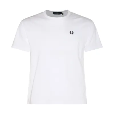 Fred Perry Logo-embroidered Cotton T-shirt In White