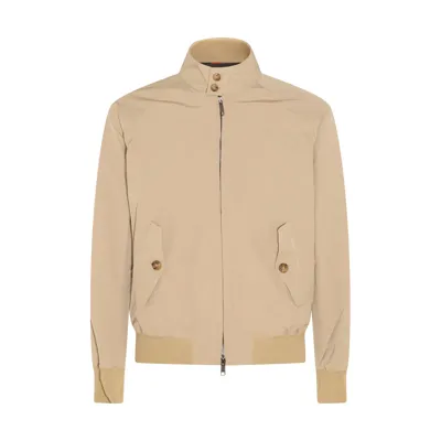 Baracuta High Neck Zip-up Jacket In Beige