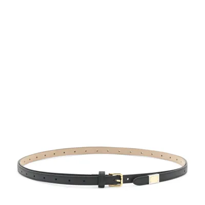 Dolce & Gabbana Black Leather Thin Belt