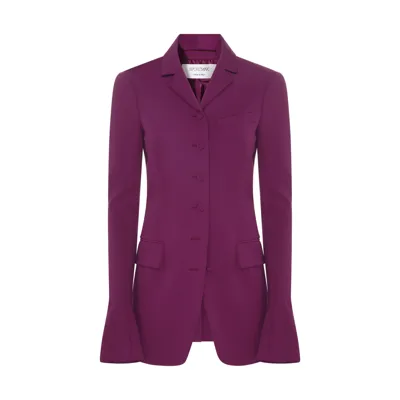 Sportmax Double Tech Stretch Blazer Jacket In Violet