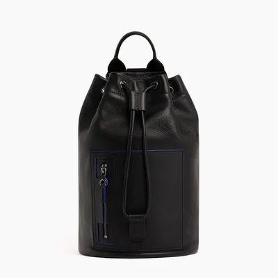 Le Tanneur Alexis Backpack In Pebbled Leather In Black