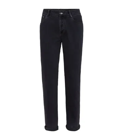 Brunello Cucinelli Mid-rise Straight-leg Jeans In Black