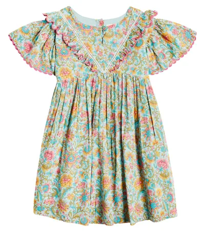 Louise Misha Kids' Siloe Floral Cotton Dress In Multicoloured