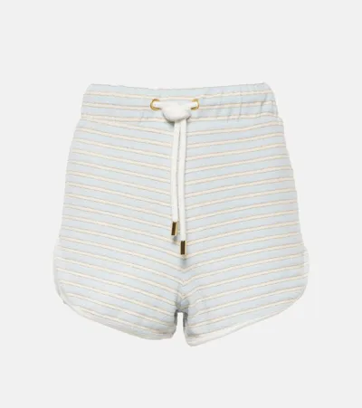 Nina Ricci Terry Striped Cotton Blend Shorts In Multicoloured