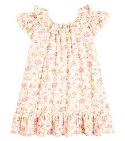 Louise Misha Kids' Natiya Ruffled Floral Cotton Dress In Multicoloured