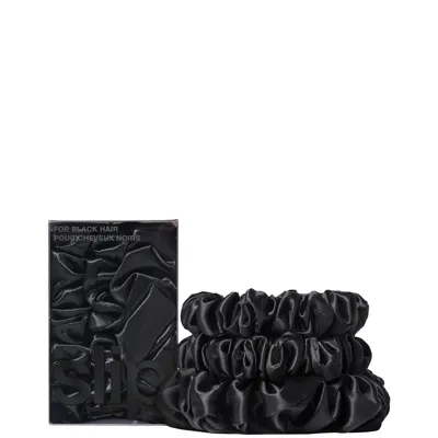 Slip Pure Silk Back To Basics Assorted Scrunchie Set (various Colours) - Black In 黑色