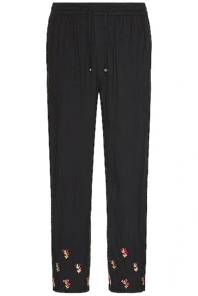 Harago Embroidered Pants In Black