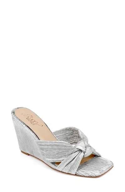 Jewel Badgley Mischka Women's Hype Knot Wedge Evening Sandals In Silver