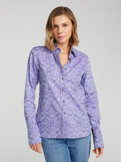 Robert Graham Priscilla Abstract-print Button-down Shirt In Lilac