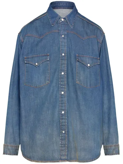 Maison Margiela Americana Wash Shirt In Blue