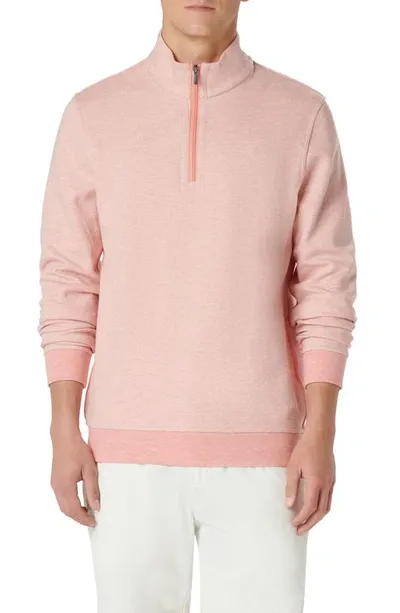 Bugatchi Quarter Zip Pullover In Salmon