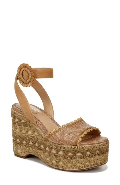 Sam Edelman Amber Espadrille Platform Ankle Strap Sandal In Buff Tan