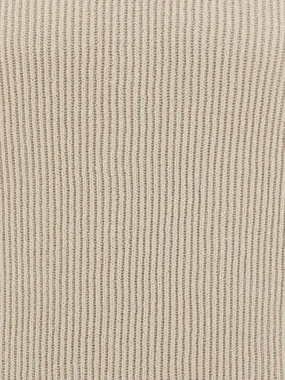 Brunello Cucinelli Ribbed Cotton Sweater In Corda