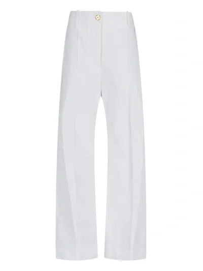 Patou Wide-leg High-waisted Trousers In White