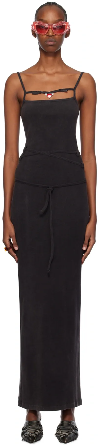 Ottolinger Cut-out Ribbed-knit Dress In Black