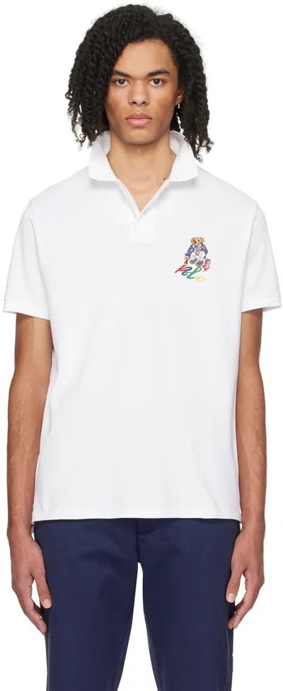 Polo Ralph Lauren White Polo Bear Polo In White Paint Bear