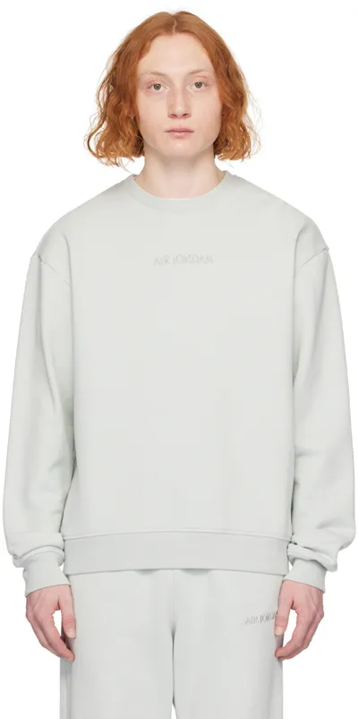 Nike Green Jordan Wordmark Sweatshirt In Light Silver