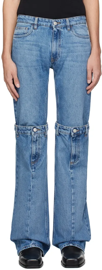 Coperni Mid-rise Wide-leg Jeans In Blu