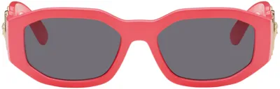 Versace Pink Medusa Biggie Sunglasses In 531887