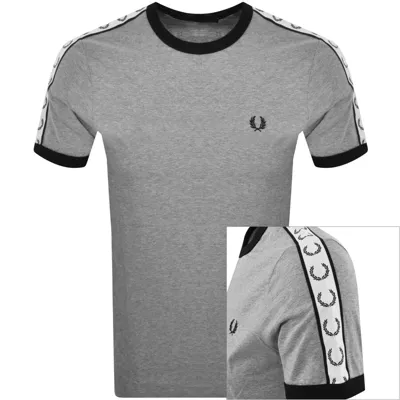 Fred Perry Taped Ringer T Shirt Grey