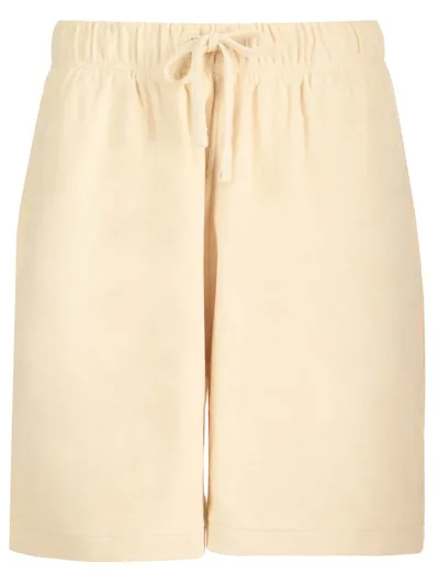 Burberry Cotton Towelling Shorts In Cream