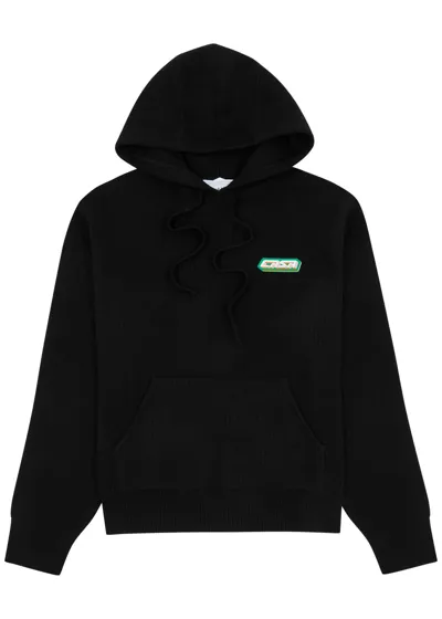 Casablanca Logo Hooded Wool-blend Sweatshirt In Black