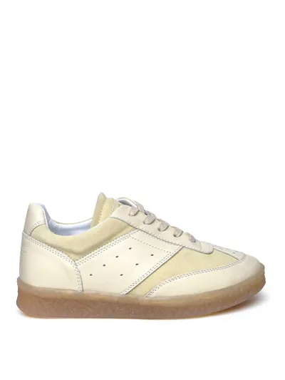 Mm6 Maison Margiela Leather Sneakers In Beige