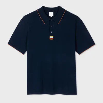 Paul Smith Mens Sweater Ss Polo In Navy