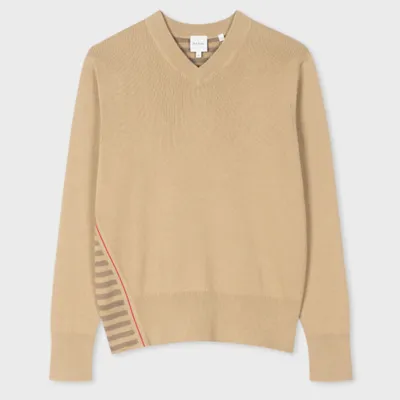 Paul Smith Mens Sweater V Neck In Camel