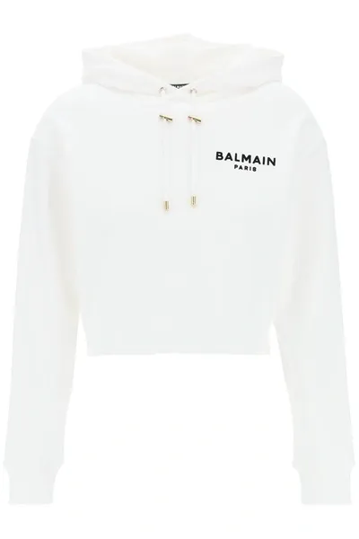 Balmain White Cotton Sweatshirt In Multicolor