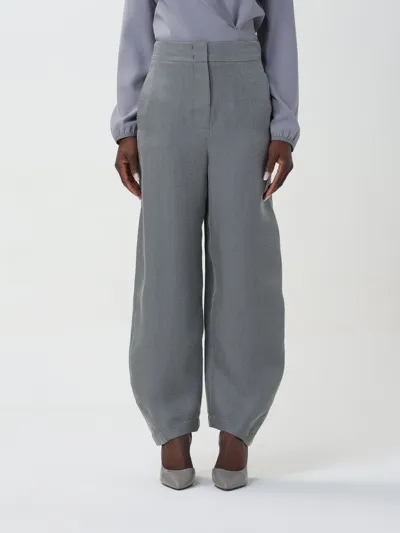 Emporio Armani Oval Leg Trousers In Grey