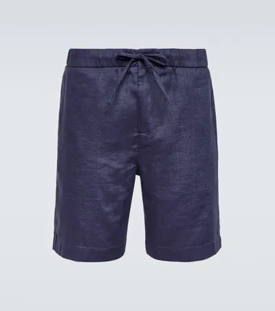 Frescobol Carioca Felipe Linen And Cotton Shorts In Blue