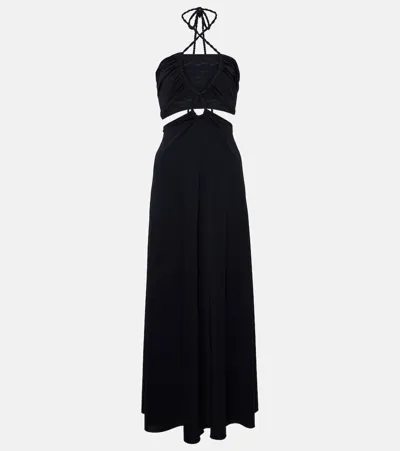 Eres Tina Halterneck Jersey Maxi Dress In Black