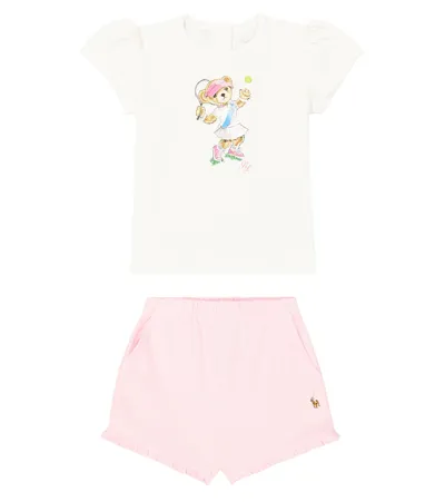 Polo Ralph Lauren Baby Set Aus T-shirt Und Shorts In Pink