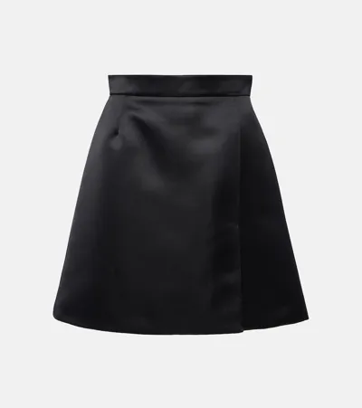 Nina Ricci Duchess A-line Satin Miniskirt In Black