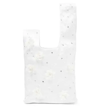 Tutu Du Monde Kids' Assemblage Embellished Silk Satin Clutch In White