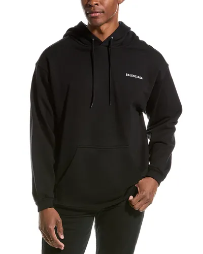 Balenciaga Men's Logo Hoodie In Black