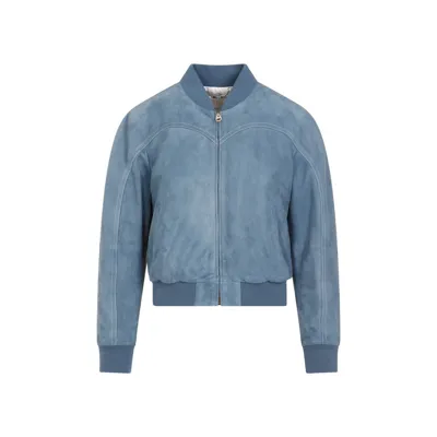 Loewe Chloe Bomber Jacket In Mid Blue Denim