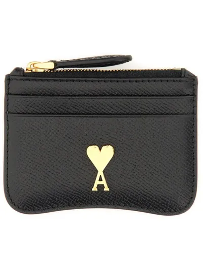 Ami Alexandre Mattiussi Ami Paris Ami De Coeur Zip In Black